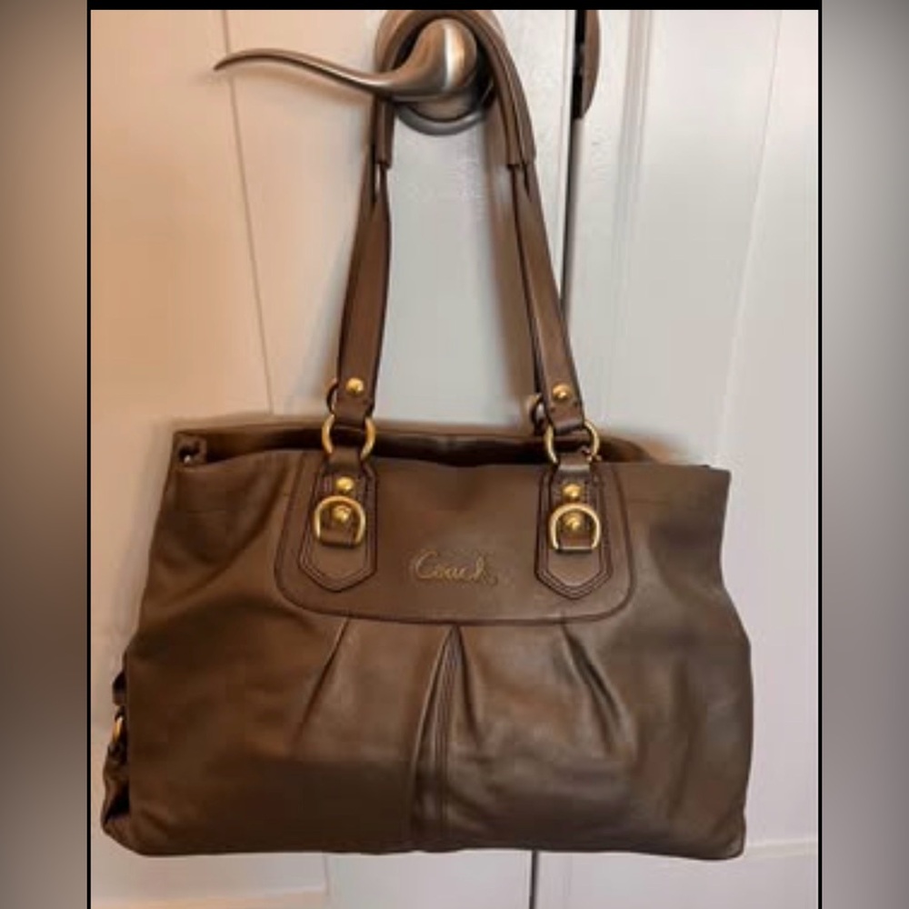 Coach Ashley Metallic Leather Shoulder Bag